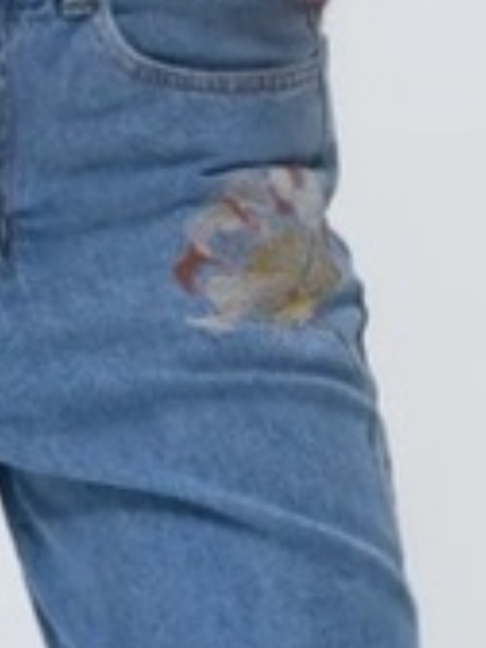 ShopEvelynne Light Blue Wide Leg Jeans with Embroidery - Picture 3 of 3